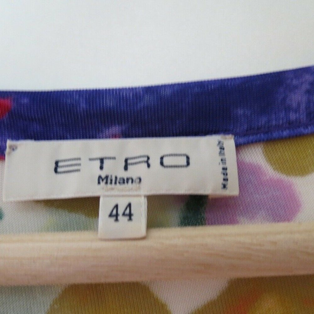 Vintage Y2K Etro Floral Stretchy Top Shirt 44 - Picture 6 of 7